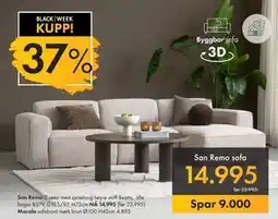 Fagmøbler San Remo sofa, NOK 14995 tilbud
