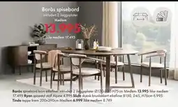 Fagmøbler Borås spisebord, NOK 17495, Medlemspris tilbud