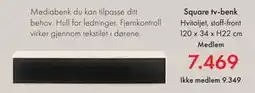 Fagmøbler Square tv-benk, NOK 9349, Medlemspris tilbud