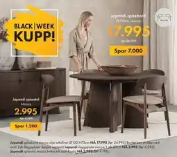 Fagmøbler Japandi spisebord, NOK 17995 tilbud