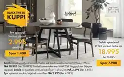 Fagmøbler Embla spisebord, NOK 18995 tilbud