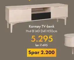 Fagmøbler Karmøy TV-benk, NOK 5295 tilbud
