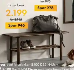 Fagmøbler Circus benk, NOK 2199 tilbud