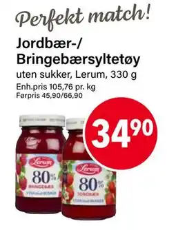 Nærbutikken Jordbær-/ Bringebærsyltetøy, NOK 34.9 tilbud