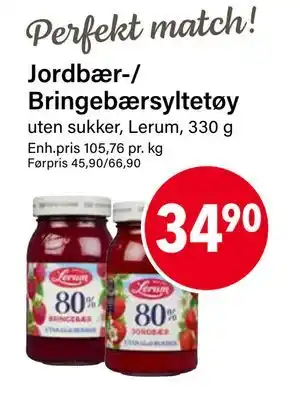 Nærbutikken Jordbær-/ Bringebærsyltetøy, NOK 34.9 tilbud