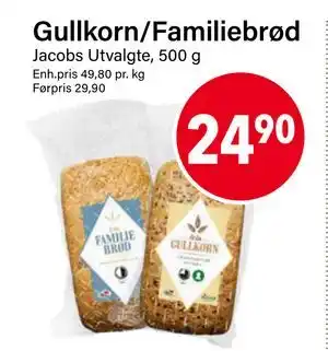 Nærbutikken Gullkorn/Familiebrød, NOK 24.9 tilbud