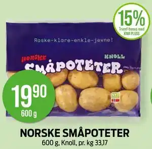 Kiwi NORSKE SMÅPOTETER, NOK 19.9 tilbud