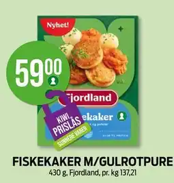 Kiwi FISKEKAKER M/GULROTPURE, NOK 59 tilbud