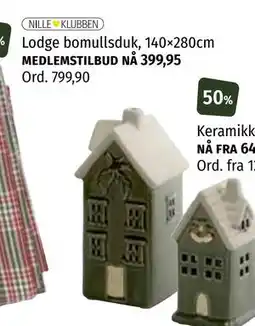 Nille Lodge bomullsduk, 140×280cm, Medlemspris tilbud