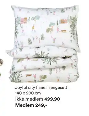 Joyful city flanell sengesett 140 x 200 cm, NOK 499.9, Medlemspris