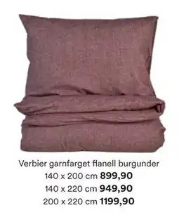 Kid Interiør Verbier garnfarget flanell burgunder tilbud