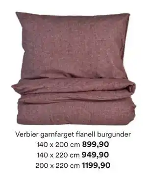 Kid Interiør Verbier garnfarget flanell burgunder tilbud