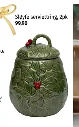 Nille Sløyfe serviettring, 2pk, NOK 99.9 tilbud