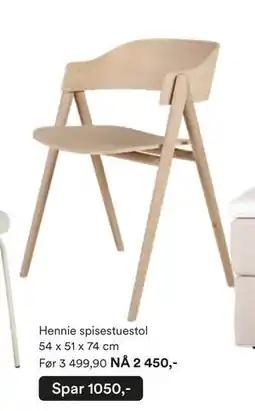 Kid Interiør Hennie spisestuestol 54 x 51 x 74 cm, NOK 2450 tilbud