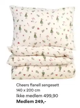 Kid Interiør Cheers flanell sengesett, NOK 499.9, Medlemspris tilbud