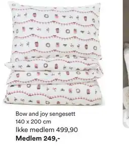 Kid Interiør Bow and joy sengesett 140 x 200 cm, NOK 499.9, Medlemspris tilbud