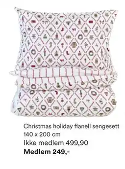 Kid Interiør Christmas holiday flanell sengesett 140 x 200 cm, NOK 499.9, Medlemspris tilbud