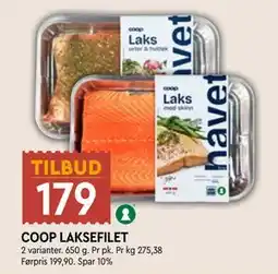 Coop Mega COOP LAKSEFILET, NOK 179 tilbud
