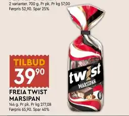 Coop Mega FREIA TWIST MARSIPAN, NOK 39.9 tilbud