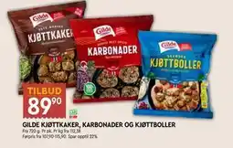 Coop Mega GILDE KJØTTKAKER, KARBONADER OG KJØTTBOLLER, NOK 89.9 tilbud