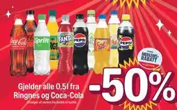 Coop Extra Gjelder alle 0,5l fra Ringnes og Coca-Cola tilbud