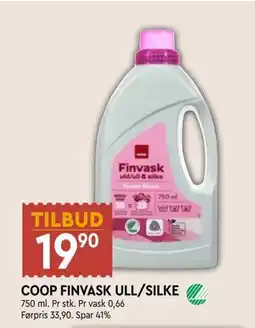 Coop Mega COOP FINVASK ULL/SILKE, NOK 19.9 tilbud
