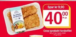 Coop Extra Coop sprøbakt torskefilet, NOK 40 tilbud