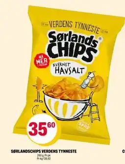 Coop Extra SØRLANDSCHIPS VERDENS TYNNESTE, NOK 35.6 tilbud