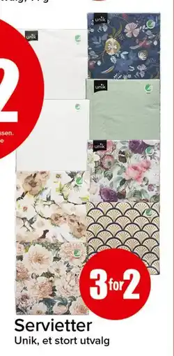 Spar Servietter tilbud