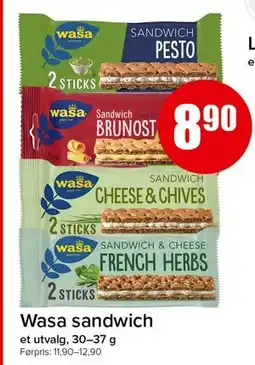 Spar Wasa sandwich, NOK 8.9 tilbud