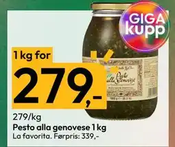 Gigaboks Pesto alla genovese 1 kg, NOK 279 tilbud
