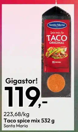 Gigaboks Taco spice mix 532 g, NOK 119 tilbud