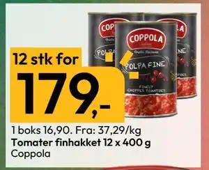 Gigaboks Tomater finhakket 12 x 400 g, NOK 179 tilbud