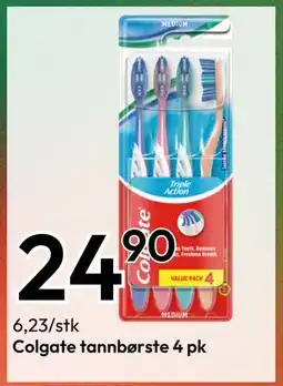 Gigaboks Colgate tannbørste 4 pk., NOK 24.9 tilbud