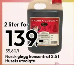 Gigaboks Norsk gløgg konsentrat 2,5 l Husets utvalgte, NOK 139 tilbud