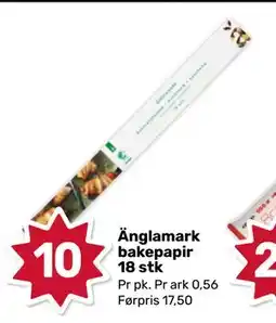 Matkroken Änglamark bakepapir 18 stk, NOK 10 tilbud