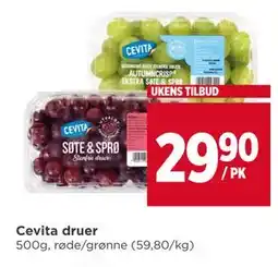 Meny Cevita druer, NOK 29.9 tilbud