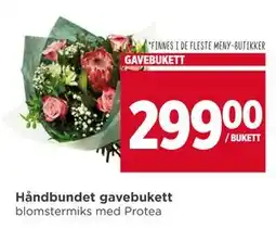 Meny Håndbundet gavebukett, NOK 299 tilbud