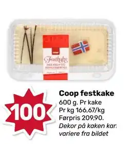 Matkroken Coop festkake, NOK 100 tilbud