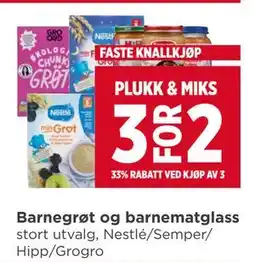 Meny Barnegrøt og barnematglass tilbud