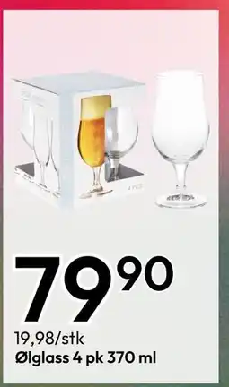 Gigaboks Ølglass 4 pk 370 ml., NOK 79.9 tilbud