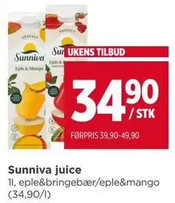 Meny Sunniva juice, NOK 34.9 tilbud