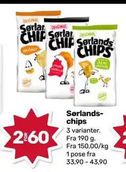 Matkroken Sørlandschips, NOK 60 tilbud
