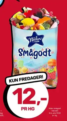 Matkroken Nidar smågodt i løsvekt, NOK 12 tilbud