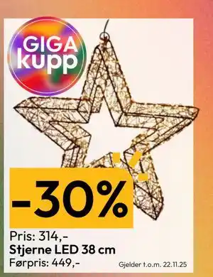 Gigaboks Stjerne LED 38 cm, NOK 314 tilbud