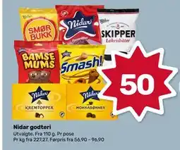 Matkroken Nidar godteri, NOK 50 tilbud
