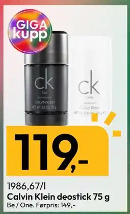 Gigaboks Calvin Klein deostick 75 g., NOK 119 tilbud