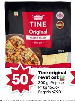 Matkroken Tine original revet ost, NOK 50 tilbud