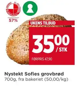 Meny Nystekt Sofies grovbrød, NOK 35 tilbud