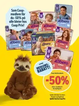Coop Prix Gjelder alle bleier fra Libero, Pampers og Änglamark tilbud